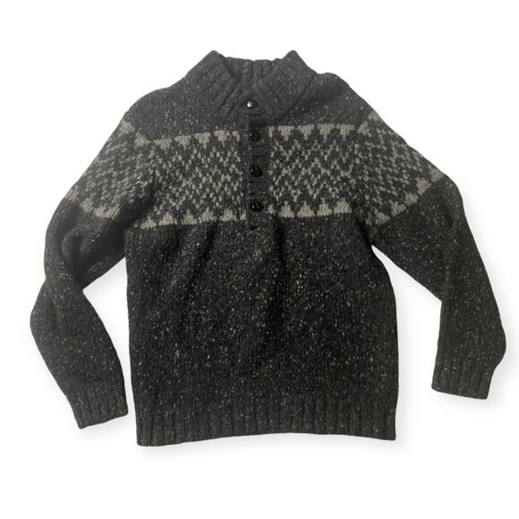 carrigdon mens small wool sweater aran innis gray nord ski snow white - Picture 1 of 12